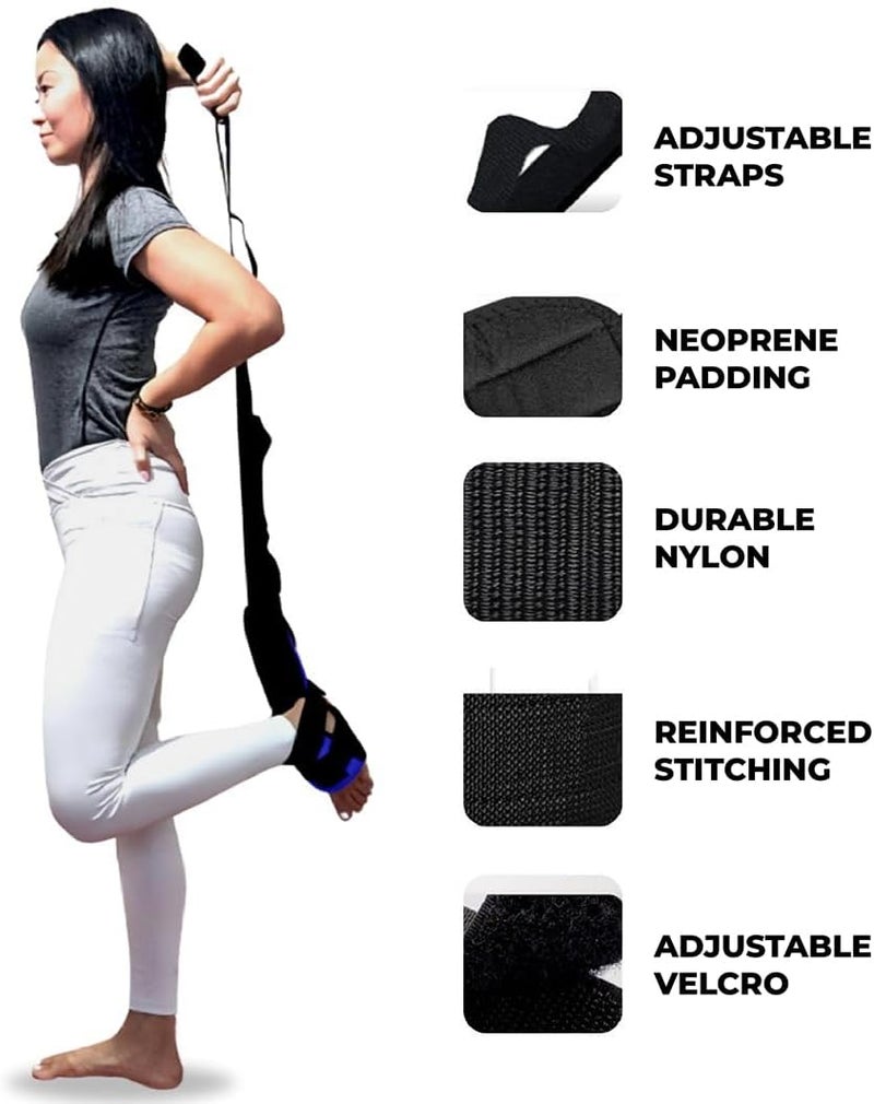 YAGHZU Foot and Calf Stretcher - Stretching Strap for Plantar Fasciitis, Achilles Tendonitis, Heel Spurs, Foot Drop, & Hamstring, Versatile Stretch Strap Used as Leg stretcher, Hamstring Stretcher and Foot Stretcher - Image 2